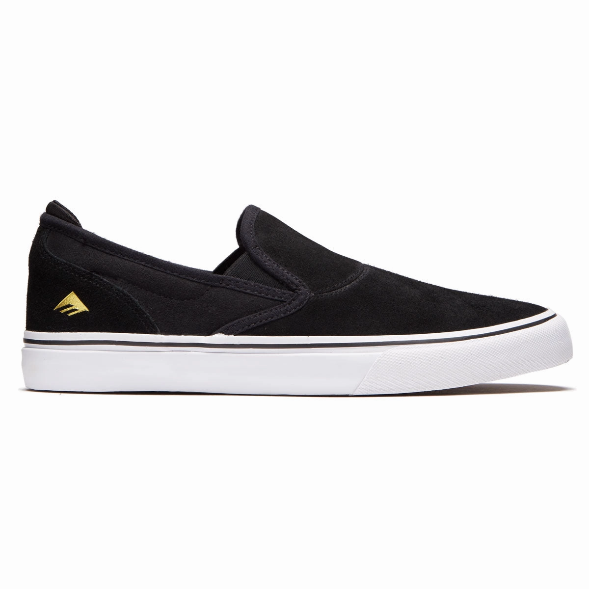 Emerica Wino G6 Slip-On Shoes - Black/White/Gold Padded Support