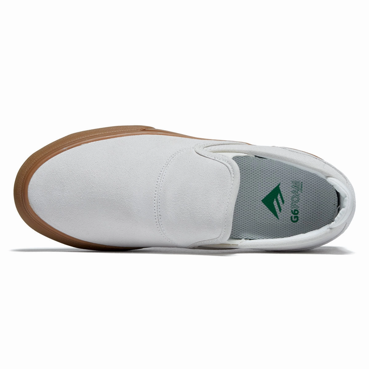 Emerica Wino G6 Slip On Shoes - White/Tan Durable Sole