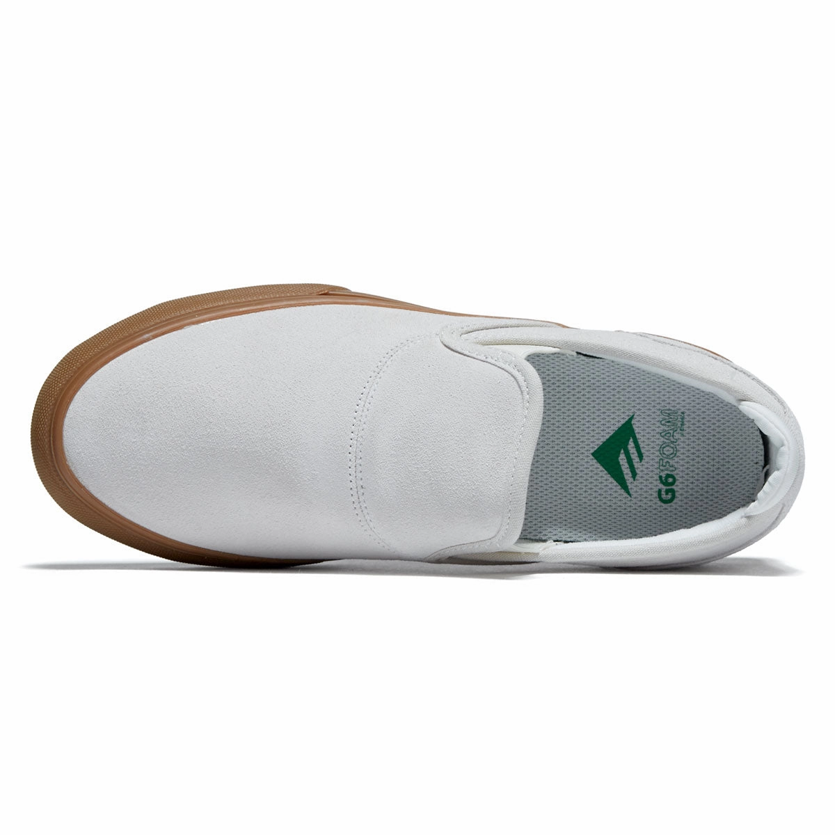 Emerica Wino G6 Slip On Shoes - White/Tan Durable Sole