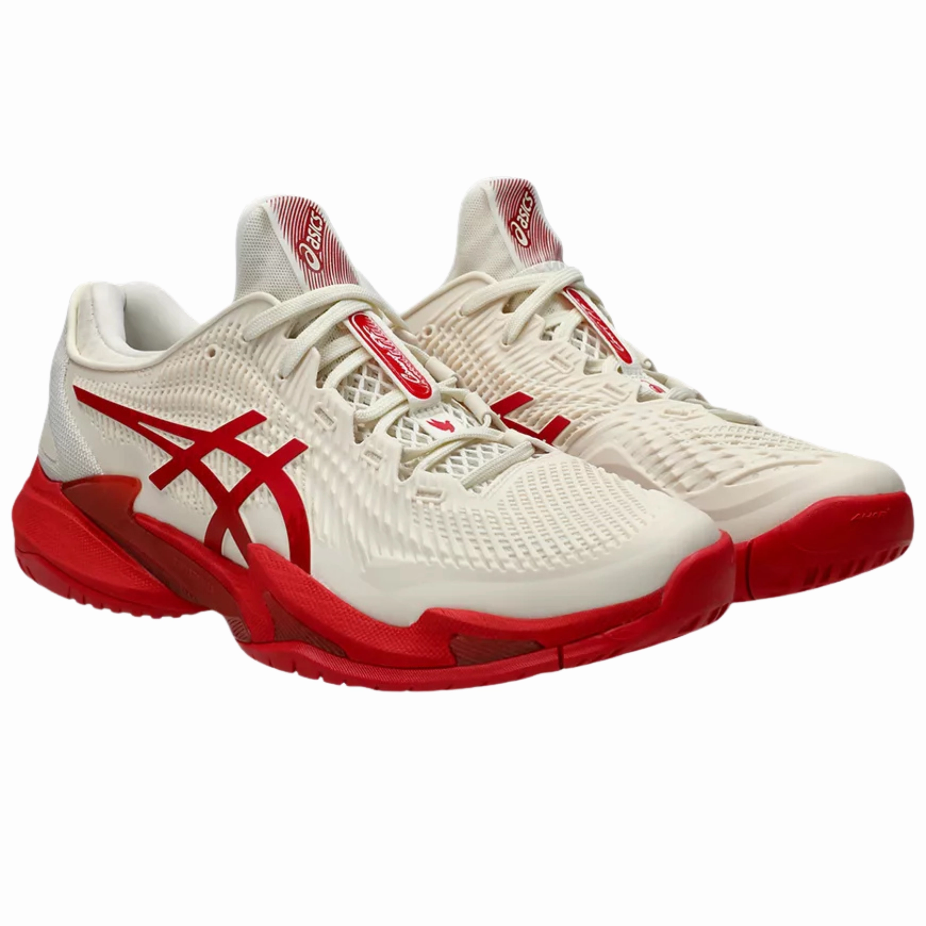 Energy Boost Asics Court FF Novak Mens Tennis Shoes ?M?Cream/Classic Red