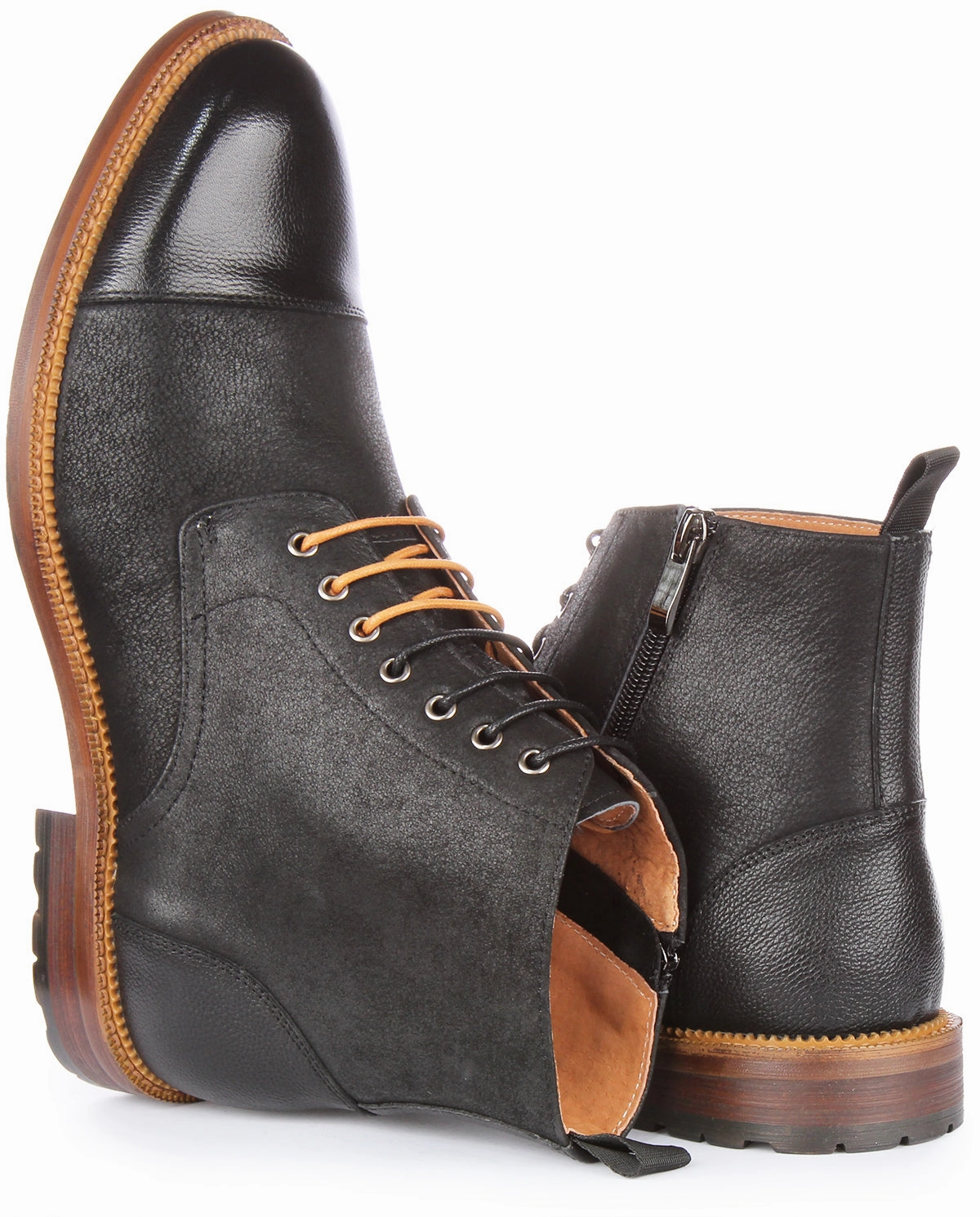 Energy return Justinreess England Gael Lace up Ankle Boots In Black