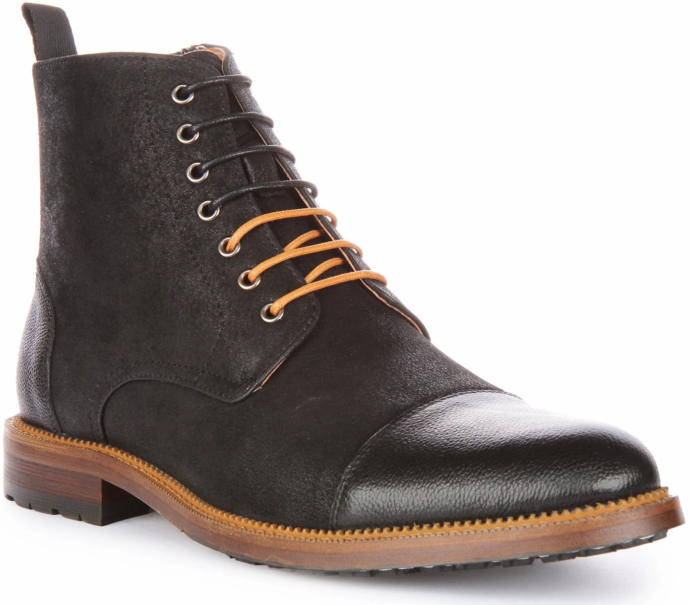 Minimalist Appeal Seamless Stitching Justinreess England Gael Lace up Ankle Boots In Black