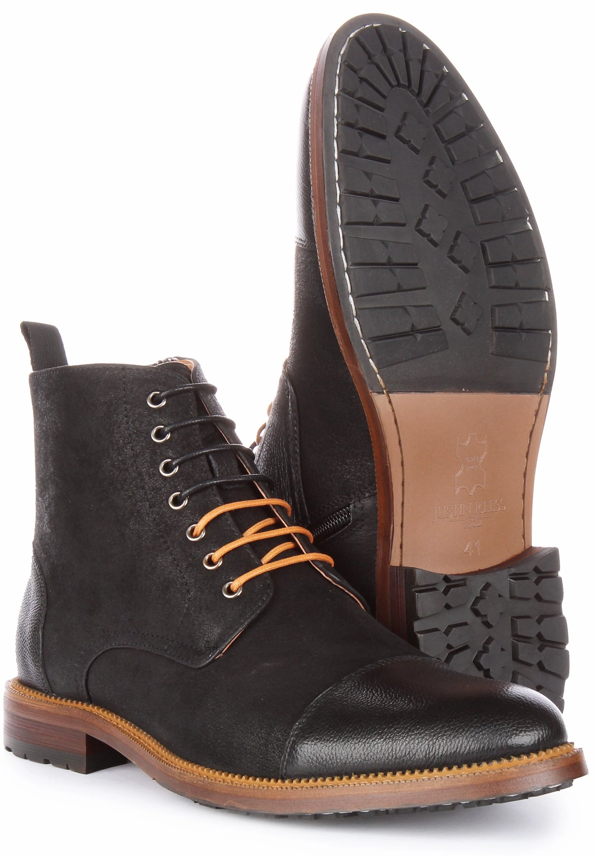 Energy return Justinreess England Gael Lace up Ankle Boots In Black