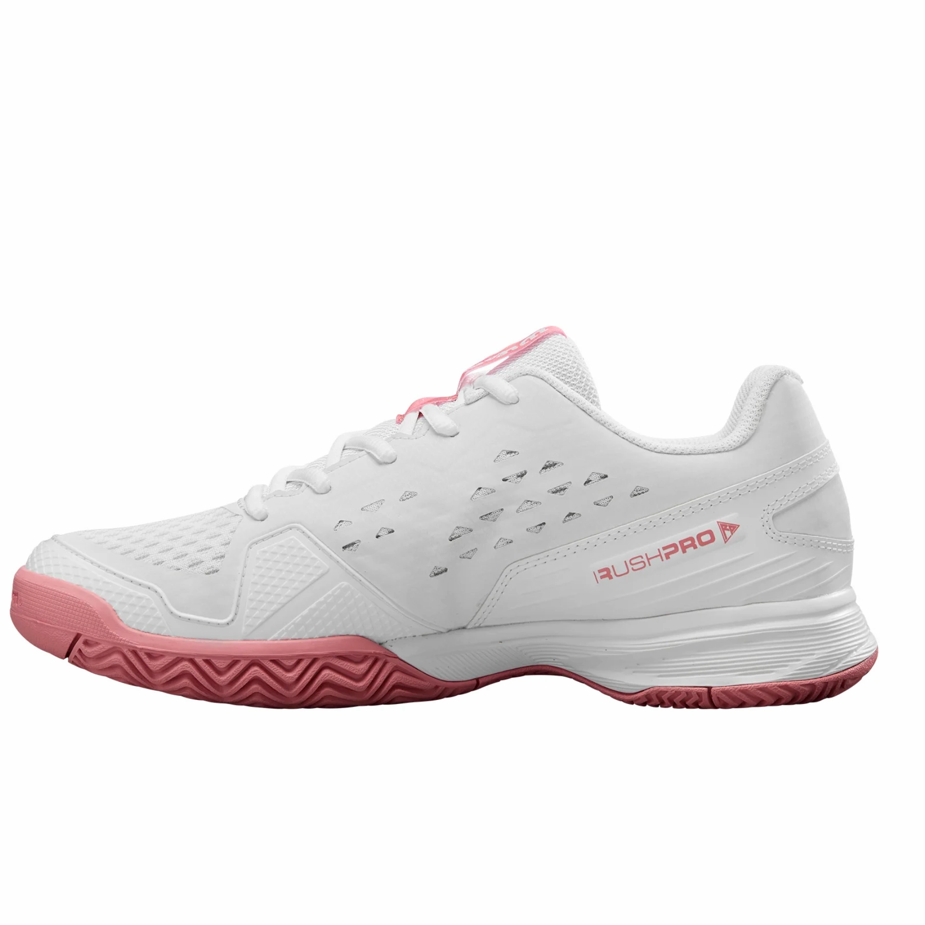Enhanced Speed Ability Option Wilson Rush Pro Jr L Tennis Shoes - White / White / Mauve Pink