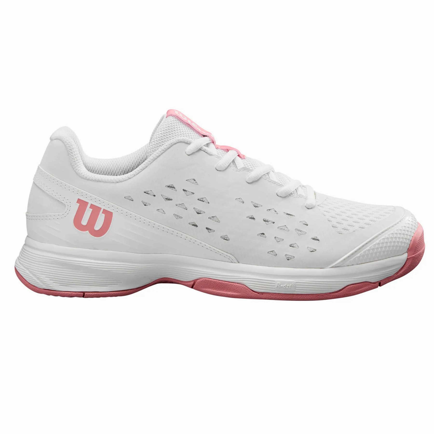 Wilson Rush Pro Jr L Tennis Shoes - White / White / Mauve Pink