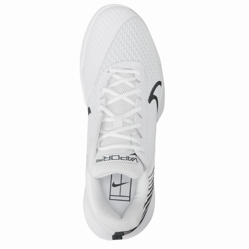 Enhanced Support Nike Court Air Zoom Vapor Pro 2 Women Hard Court Tennis Shoes - White/Black-Pure Platinum