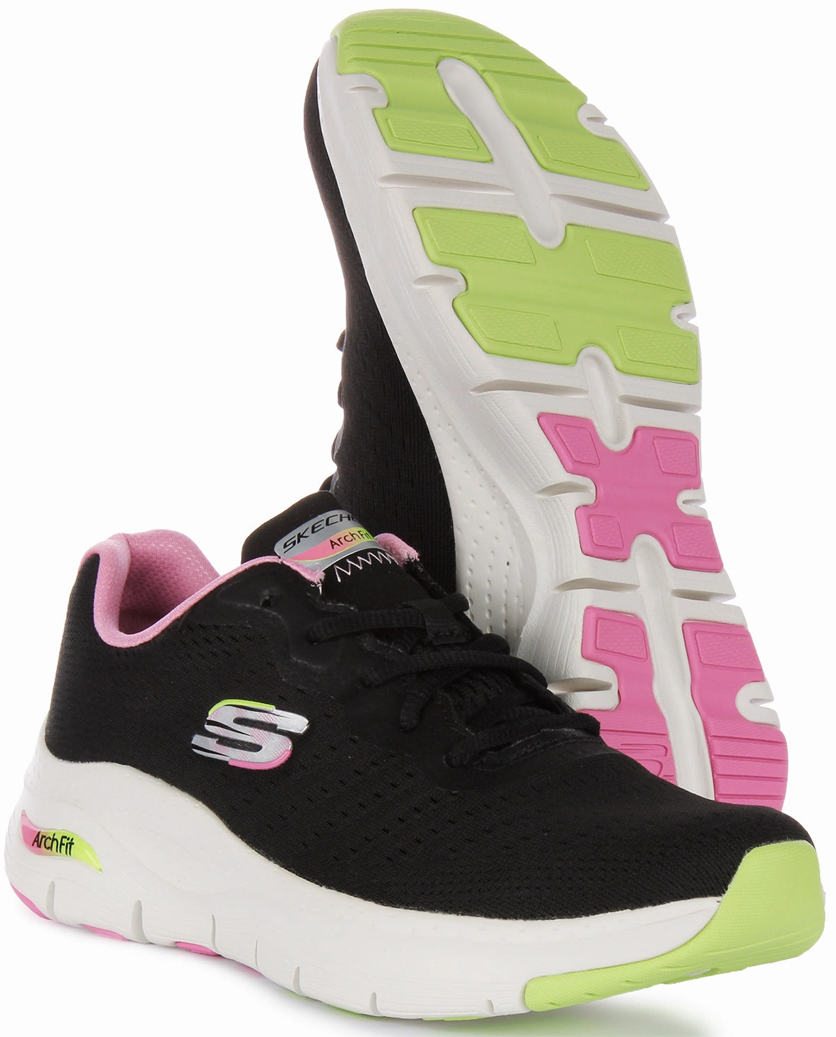 Even Balance Skechers Arch Fit fit In Black Pink For Women