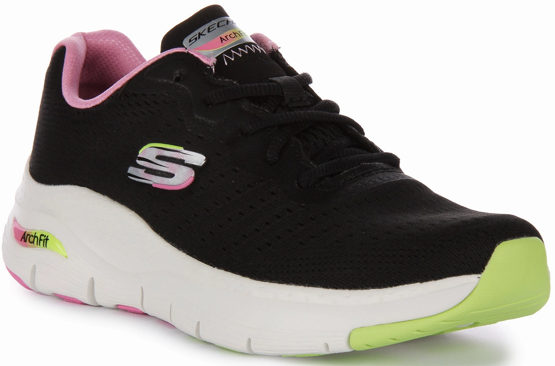 Ergonomic Shape Skechers Arch Fit fit In Black Pink For Women