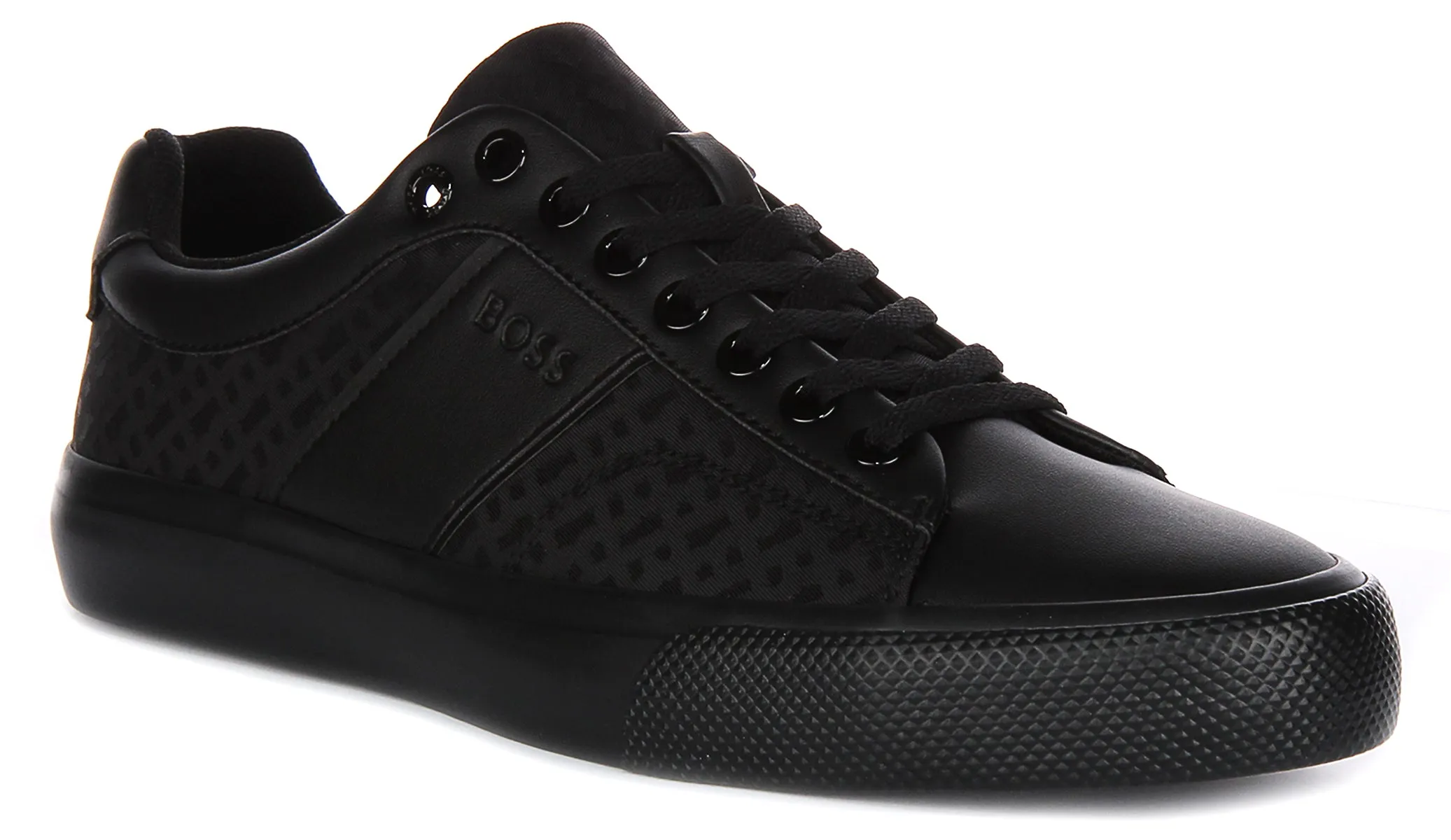 Heel Fit Boss Aiden Tennis Multi Logo In Black For Men