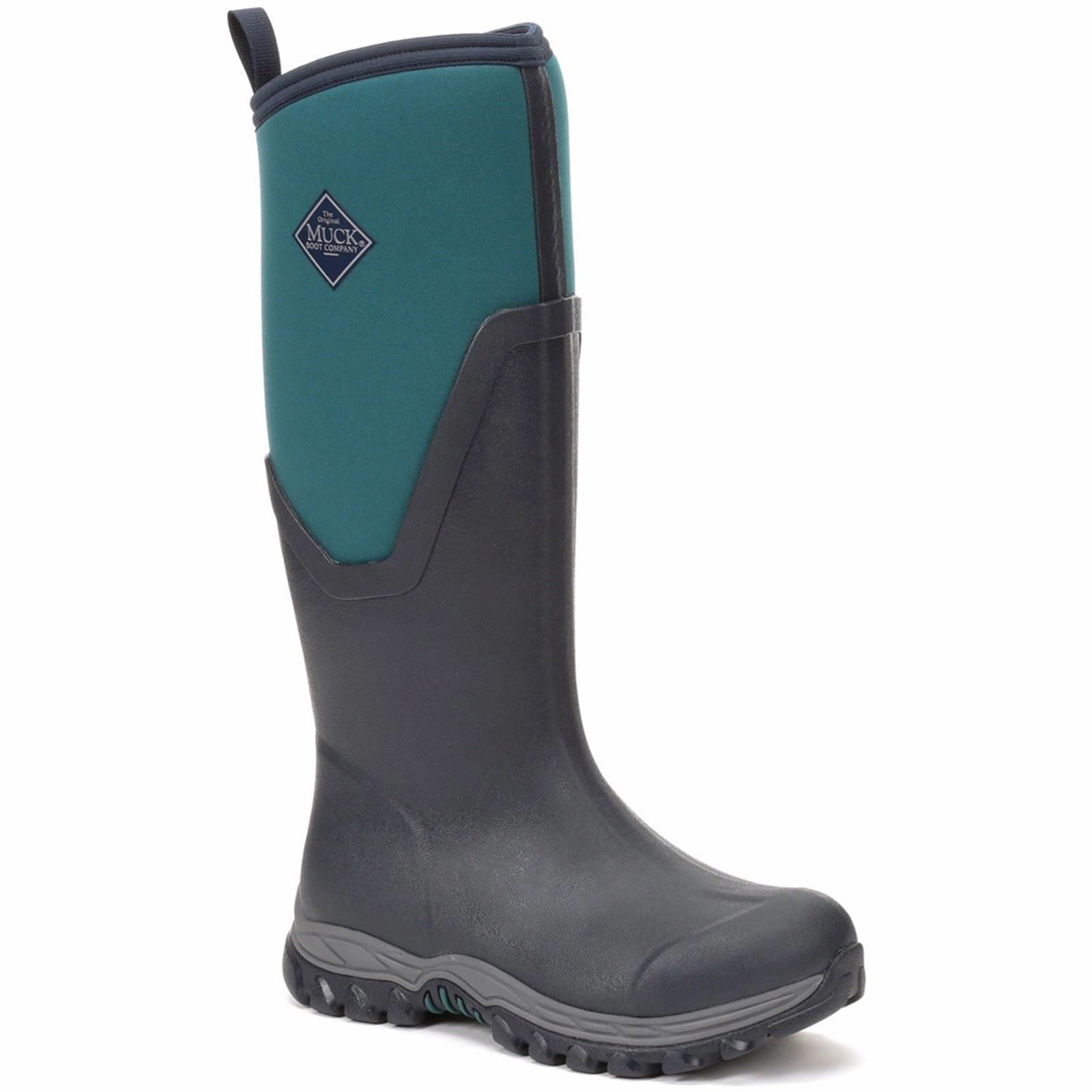 Weatherproof Style Comfy Feet Muck Boots Arctic Sport II Tall Rubber Navy/Spruce Wellington Boots