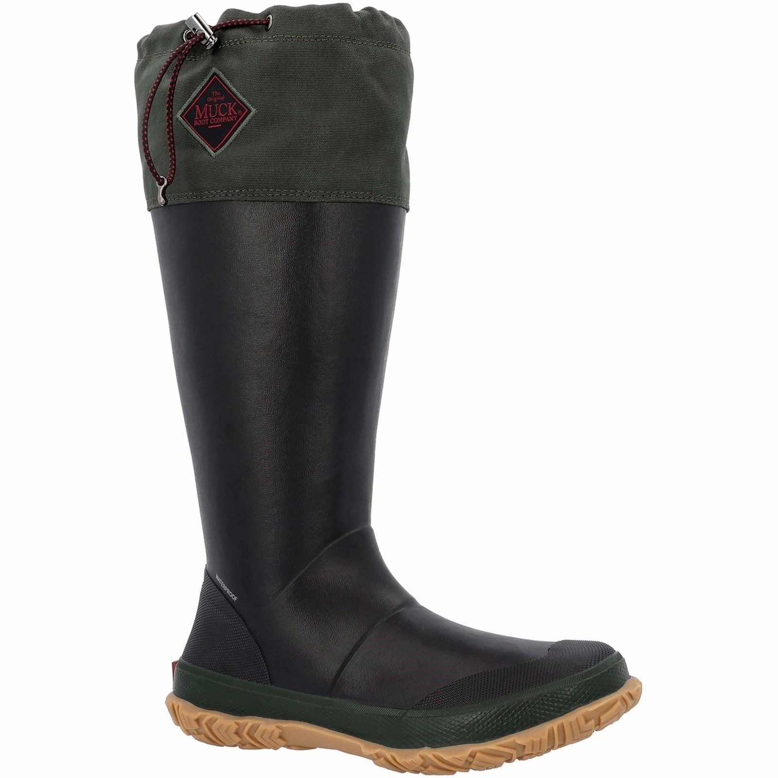 Muck Boots Forager Rubber Black/Moss Green Wellington Boots Durable Walk Boots Ready for Rain