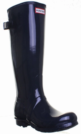 Hunter Orig Back Adj G In Navy Slip Resistant Wear Quick Slip On Boots