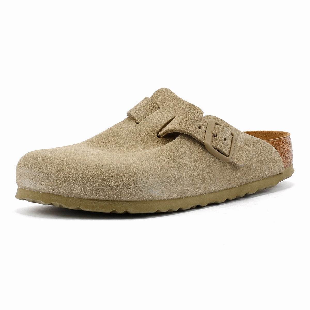 Everyday Comfort Style Birkenstock Boston Suede Faded Khaki Grey Clogs