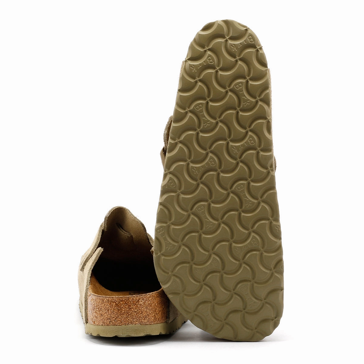 Everyday Comfort Style Birkenstock Boston Suede Faded Khaki Grey Clogs