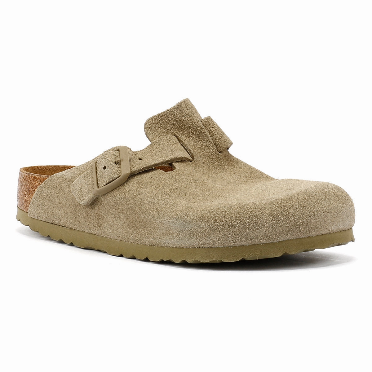 Everyday Comfort Style Birkenstock Boston Suede Faded Khaki Grey Clogs