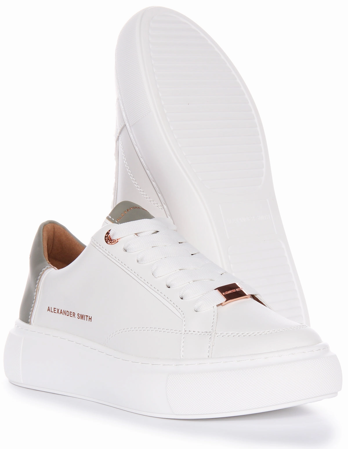 Everyday Ready Alexander Smith Platform Trainers In White Green For Women