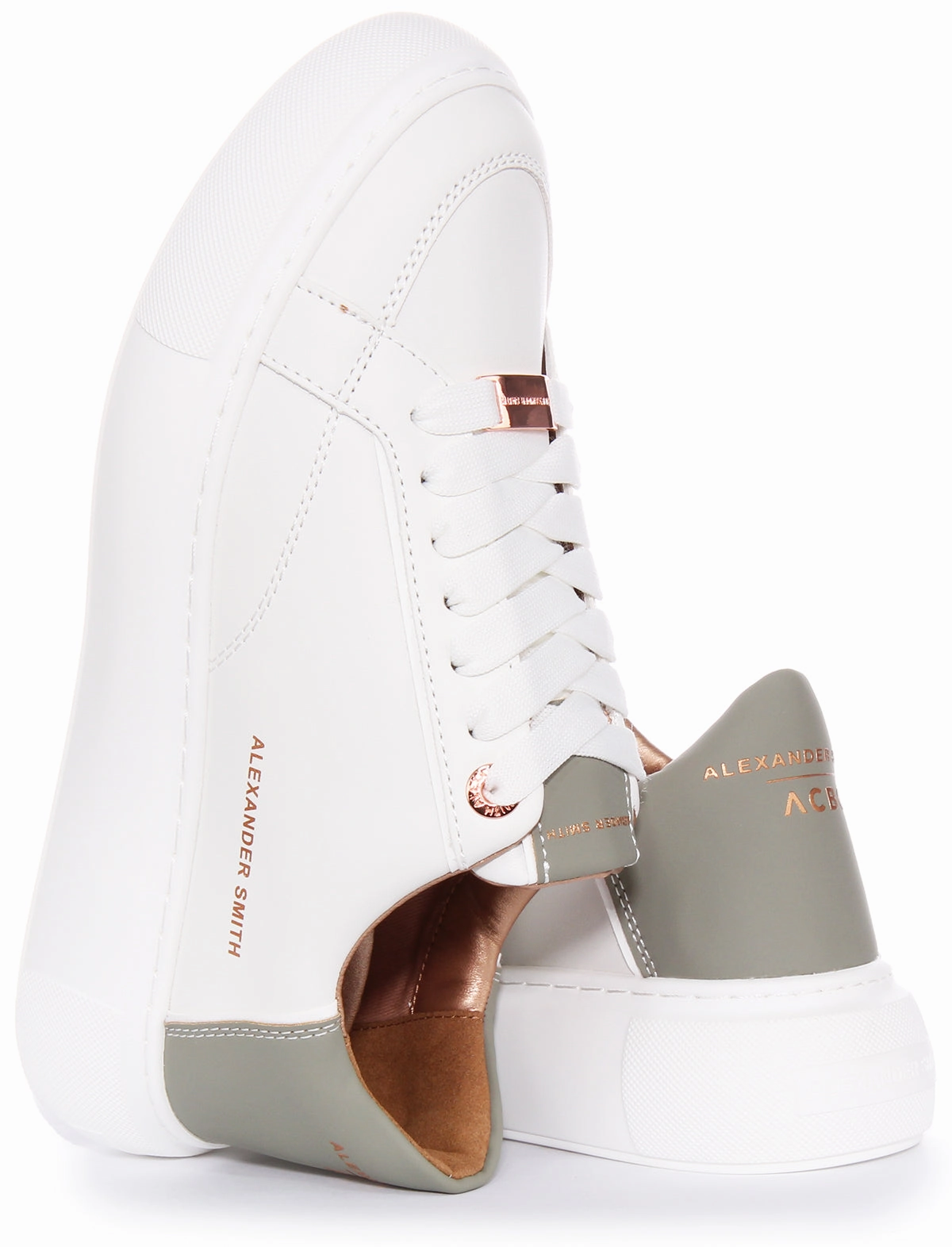 Everyday Ready Alexander Smith Platform Trainers In White Green For Women