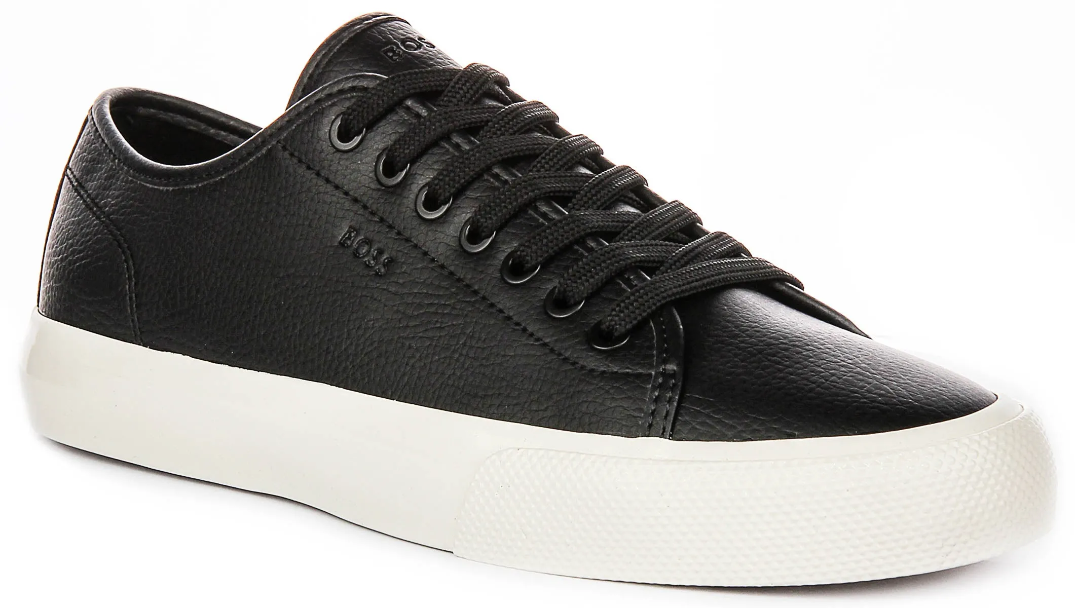 Simple Comfort Boss Aiden Tennis In Black Leather For Men
