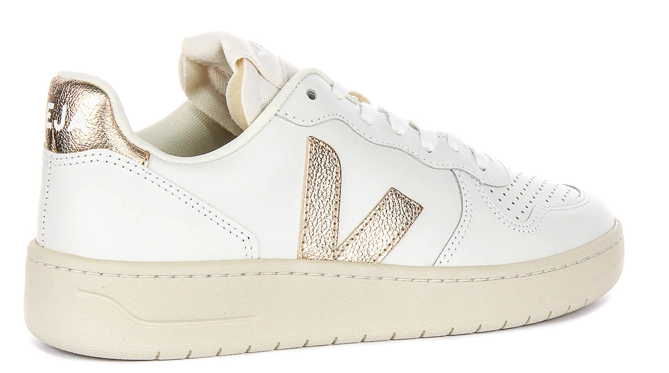 Fast Move Veja V10 Prime Leather In White Bronze For Women