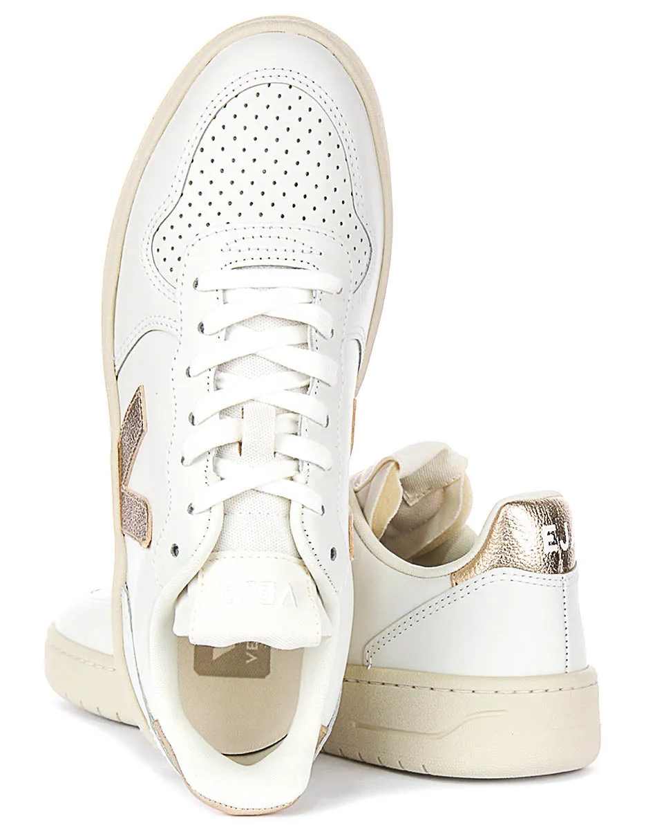 Fast Move Veja V10 Prime Leather In White Bronze For Women