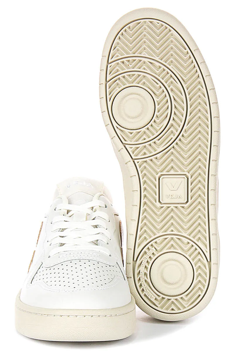 Fast Move Veja V10 Prime Leather In White Bronze For Women