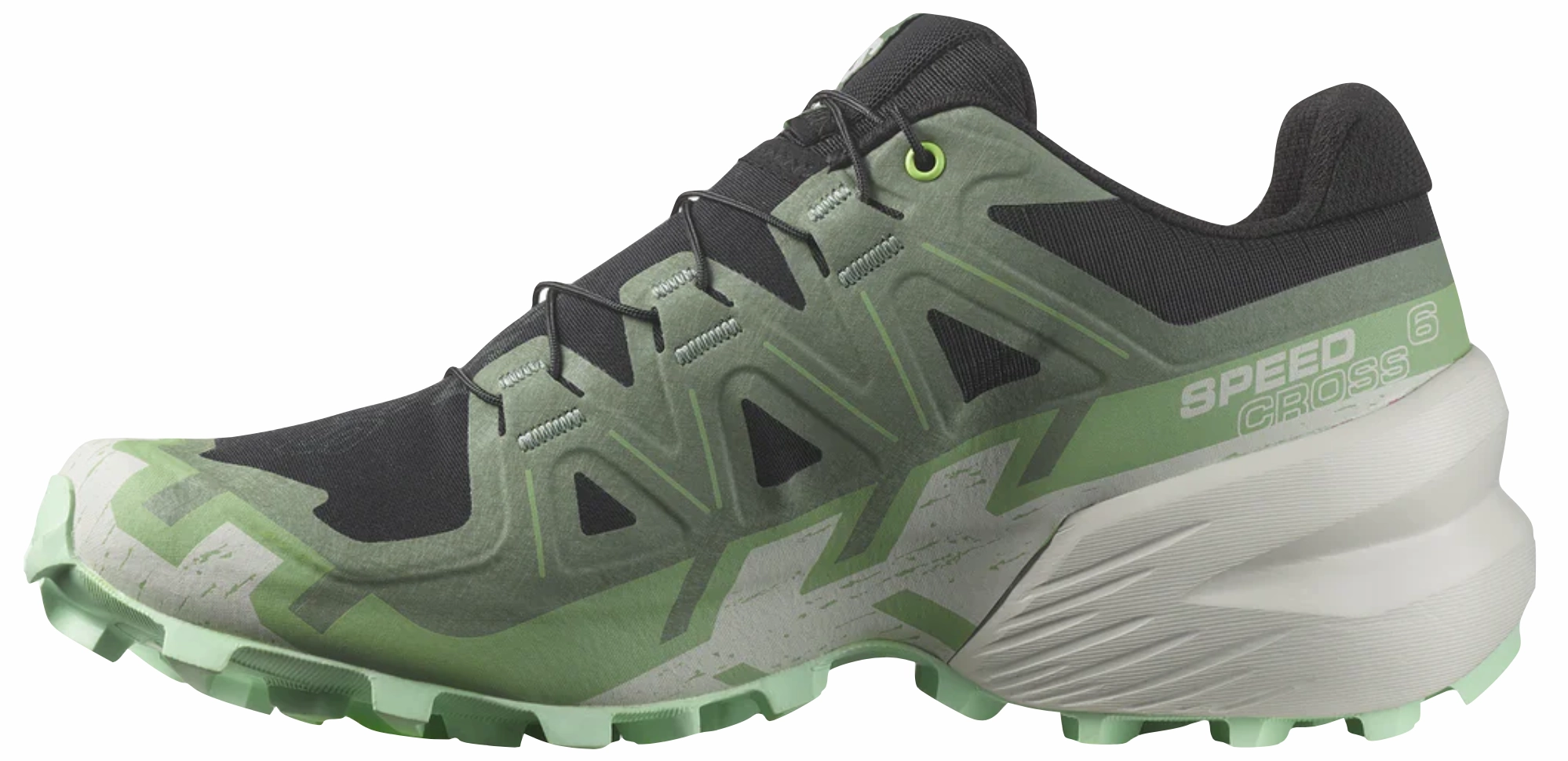 Fast Move Profile Salomon Speedcross 6 Womens (Black/Laurel Wreath/Green Ash)