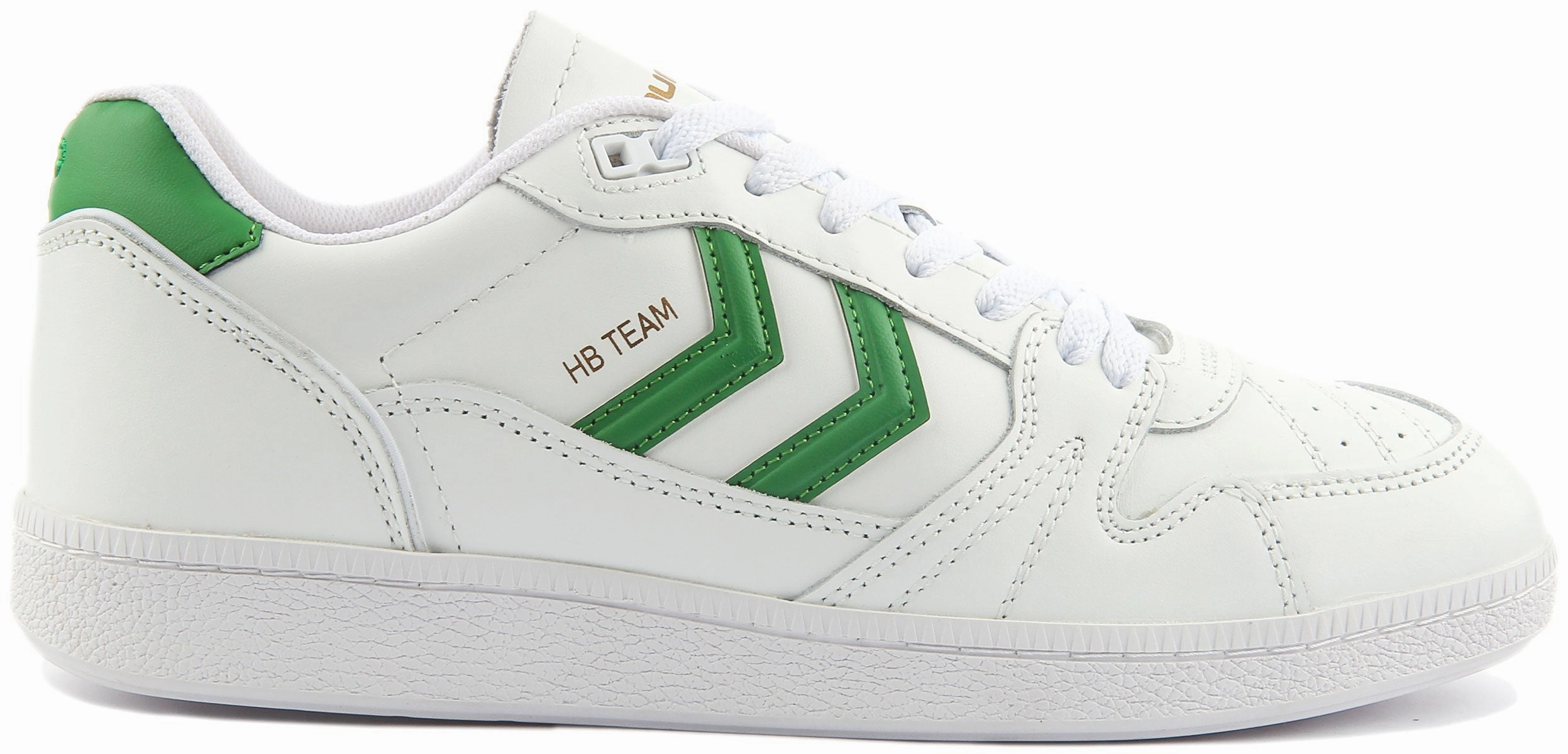 Fast Stride Hummel HB Team Retro Trainers In White Green For Men