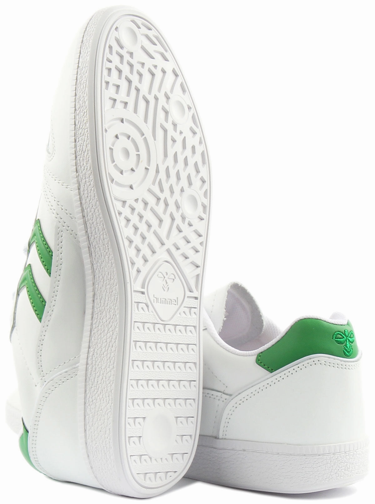 Fast Stride Hummel HB Team Retro Trainers In White Green For Men