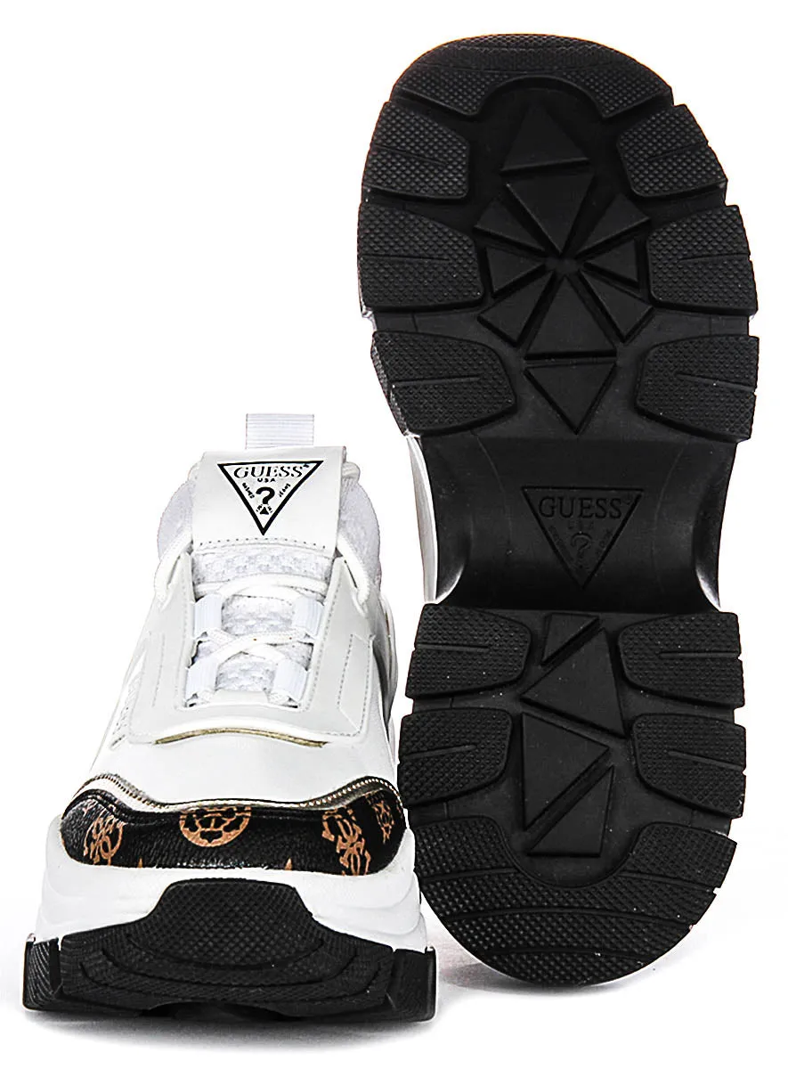 Feather Light Guess Braydin Sneaker In White Brown For Women