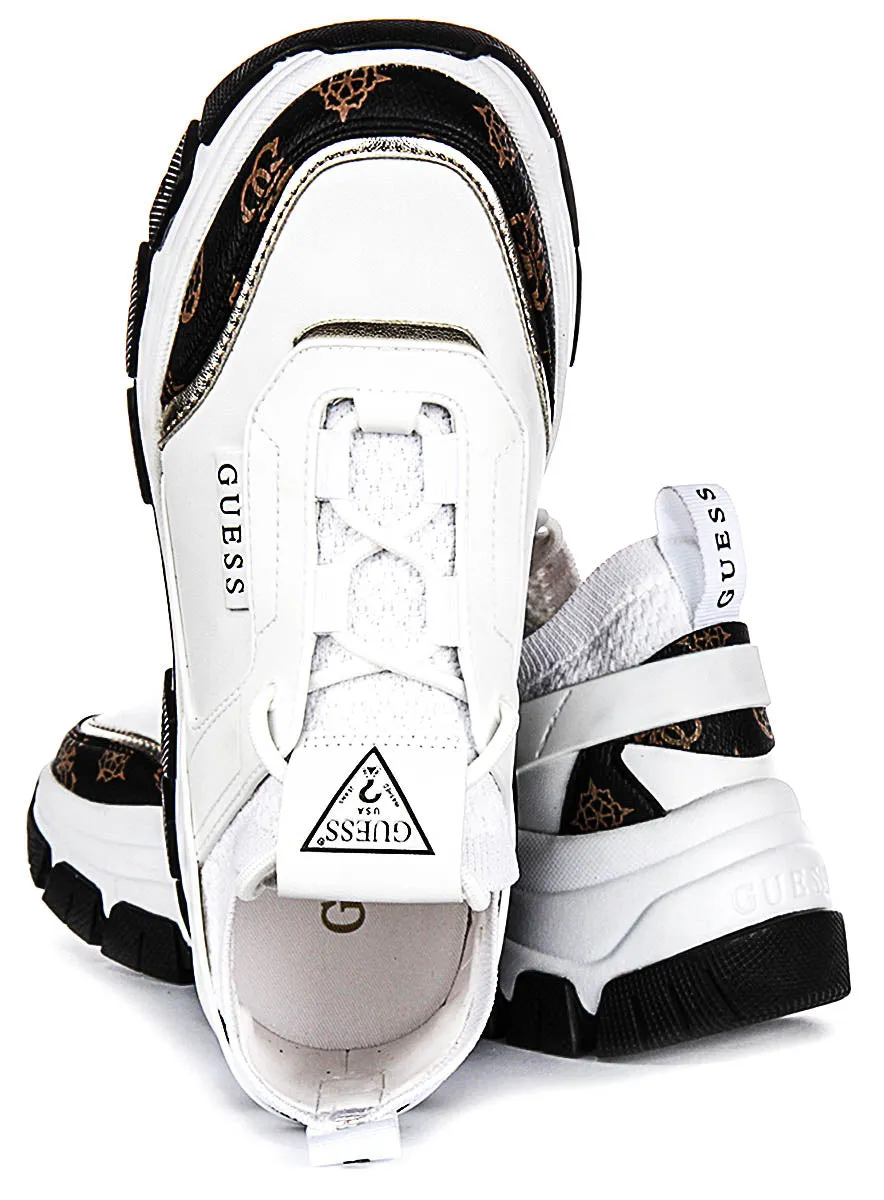 Feather Light Guess Braydin Sneaker In White Brown For Women