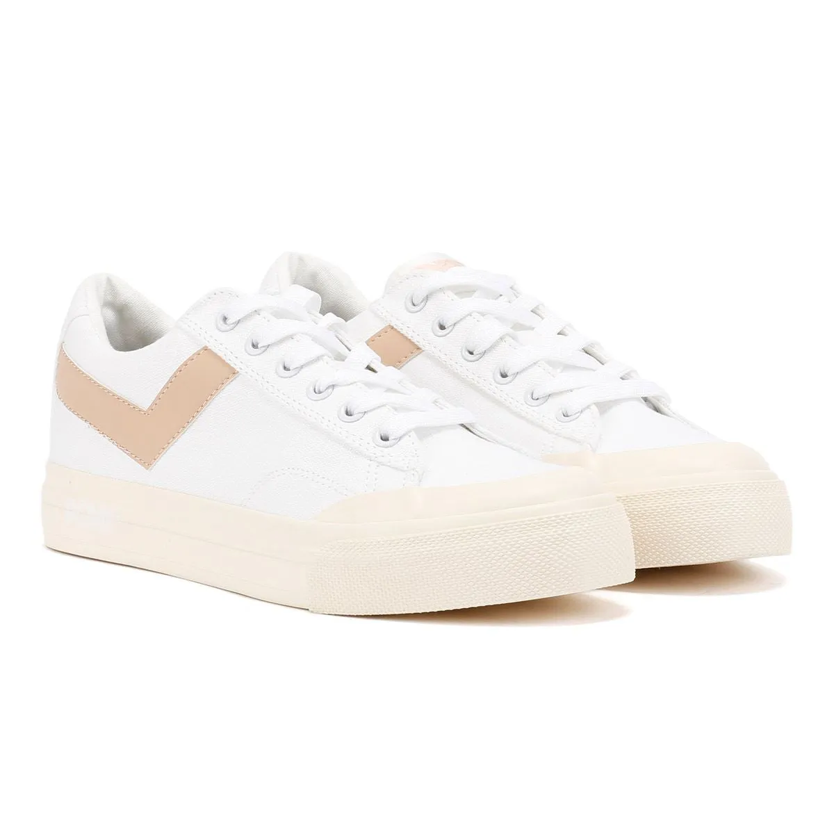 Padded Pony Slam Dunk Lo White/Pink Trainers