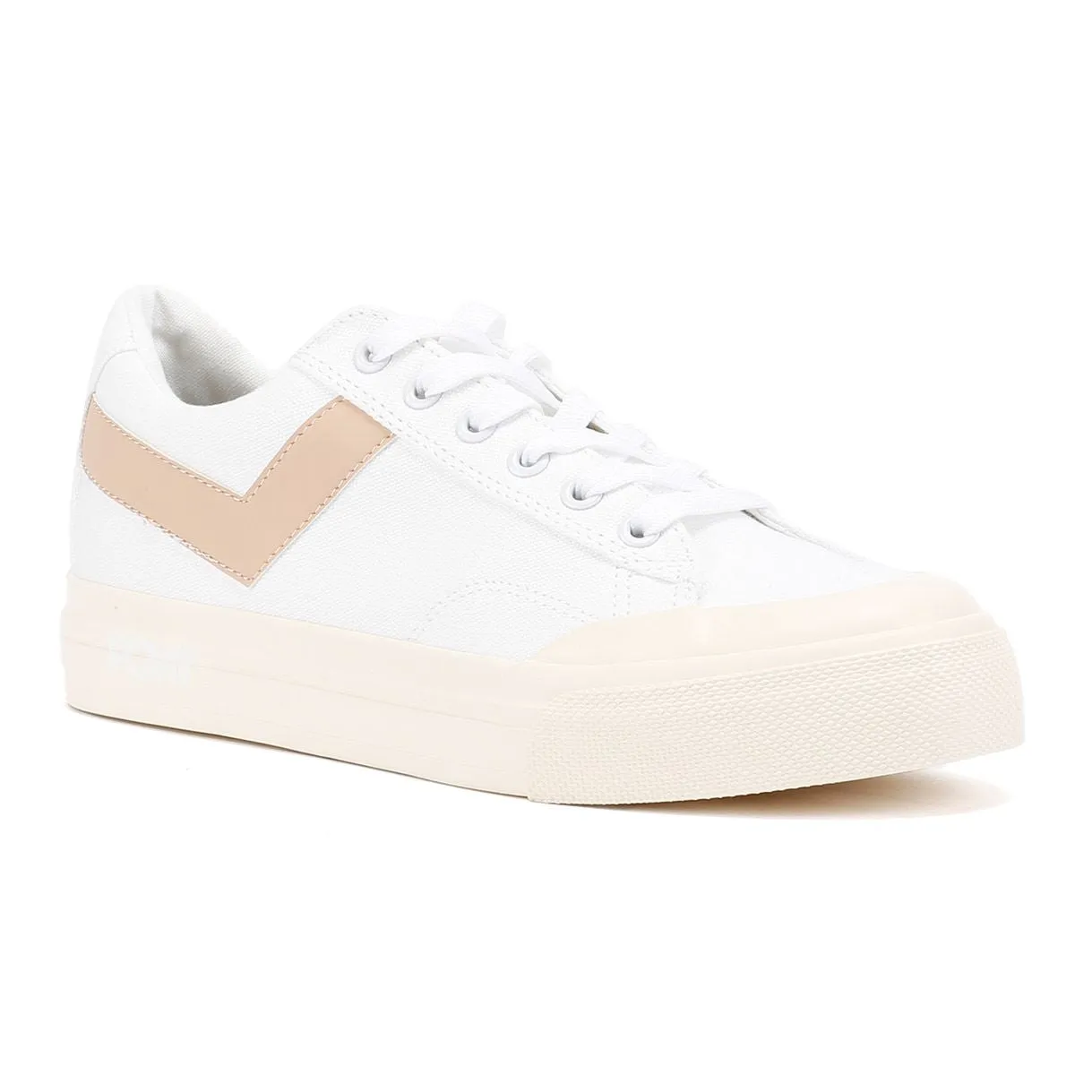 Featherweight Upper Pony Slam Dunk Lo White/Pink Trainers