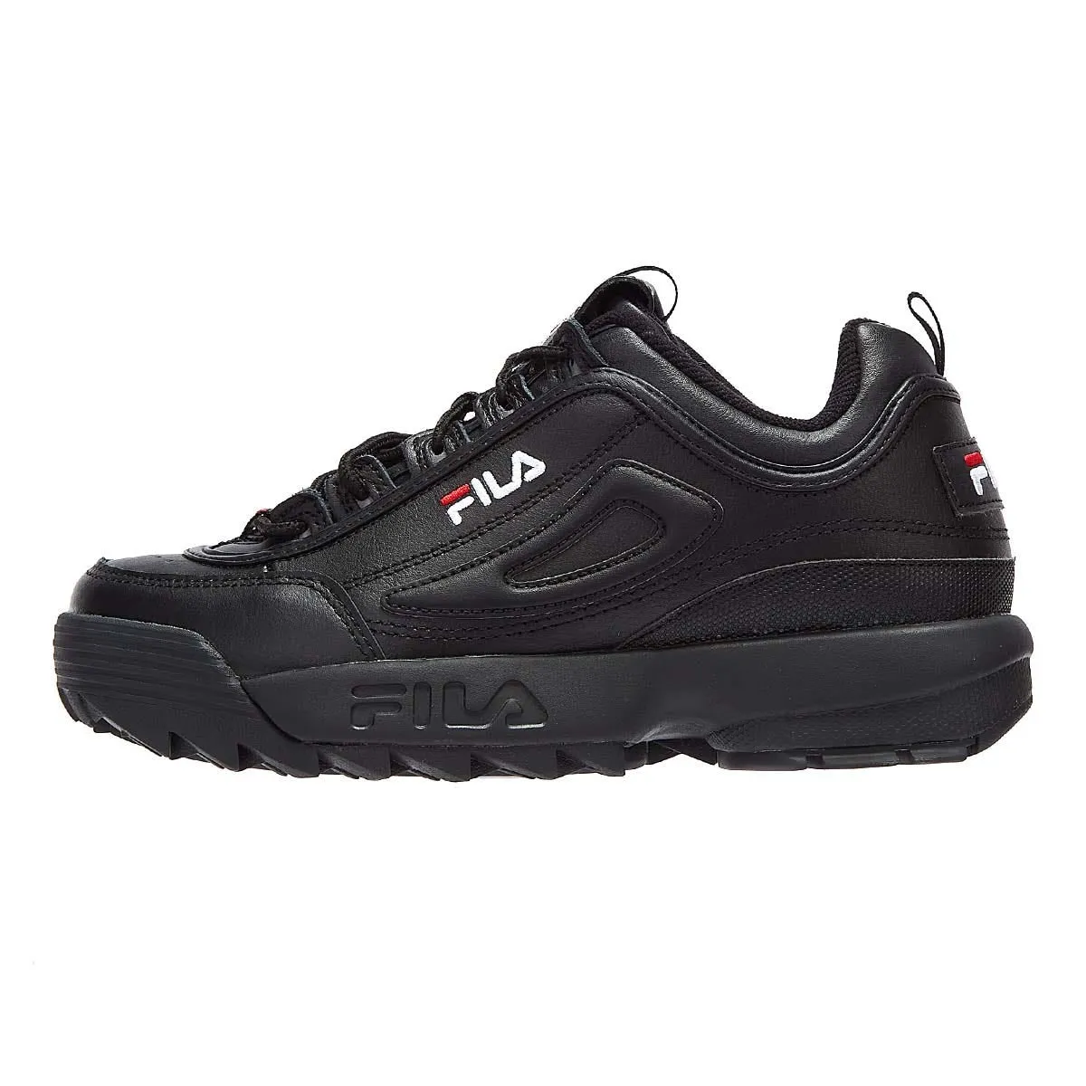 Fila Disruptor II Premium Black / White / Fila Red Trainers Support Base