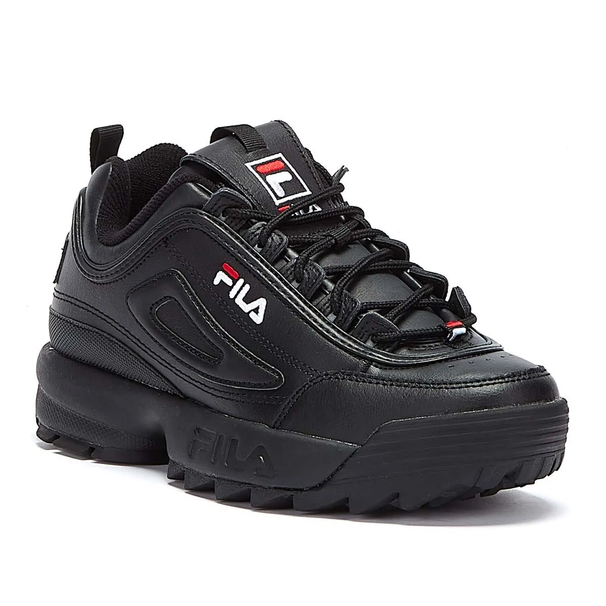 Fila Disruptor II Premium Black / White / Fila Red Trainers Support Base