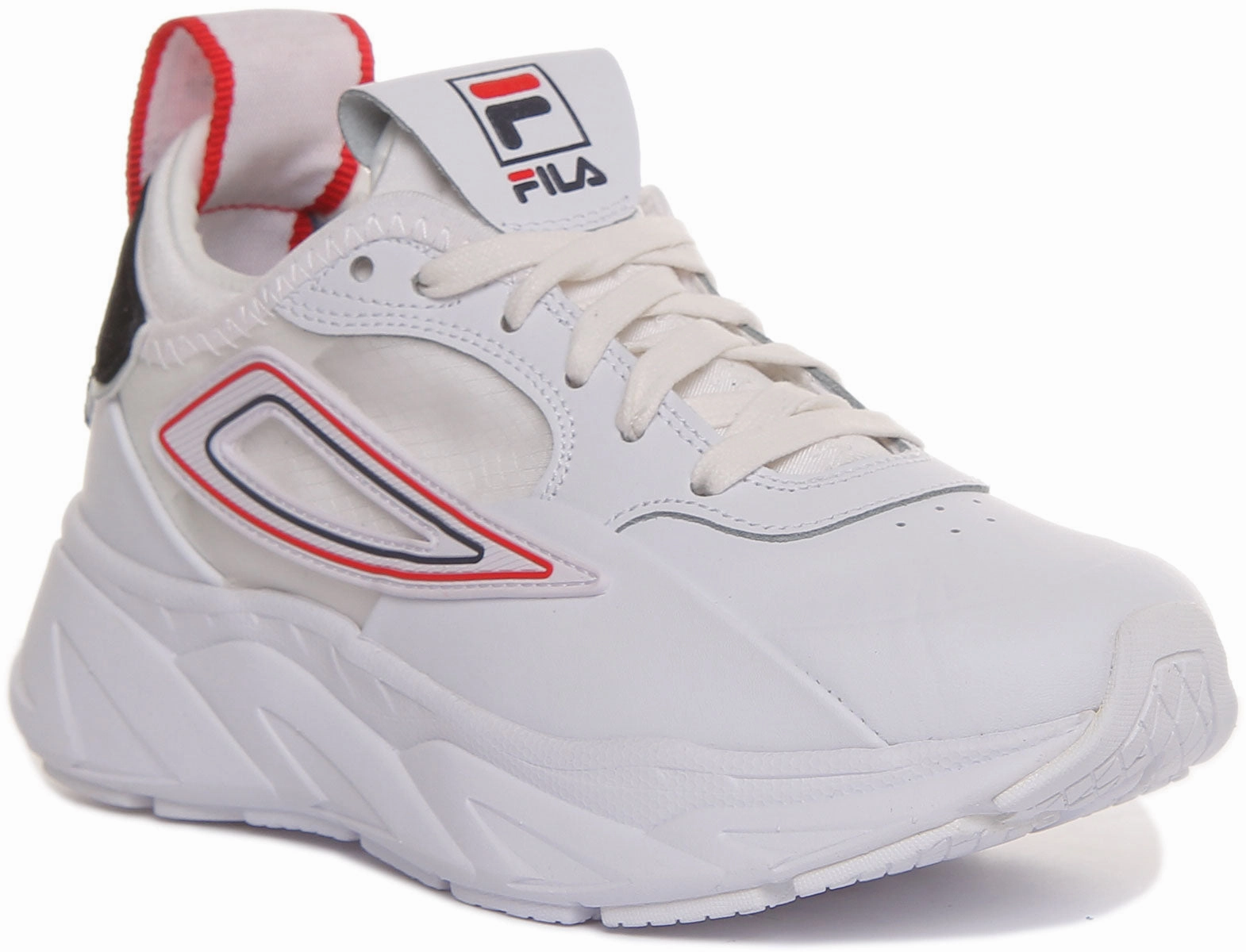 Comfort System Low weight design helps conserve training energy Fila Disruptor King In White For Women