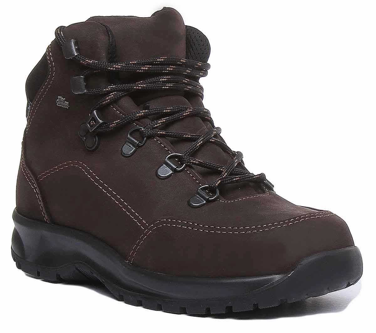 Finn Comfort Tibet In Brown Secure Hold Hiking Pathway Travel