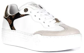 Guess Swole Leather Sneakers In White for Women Functional Fit
