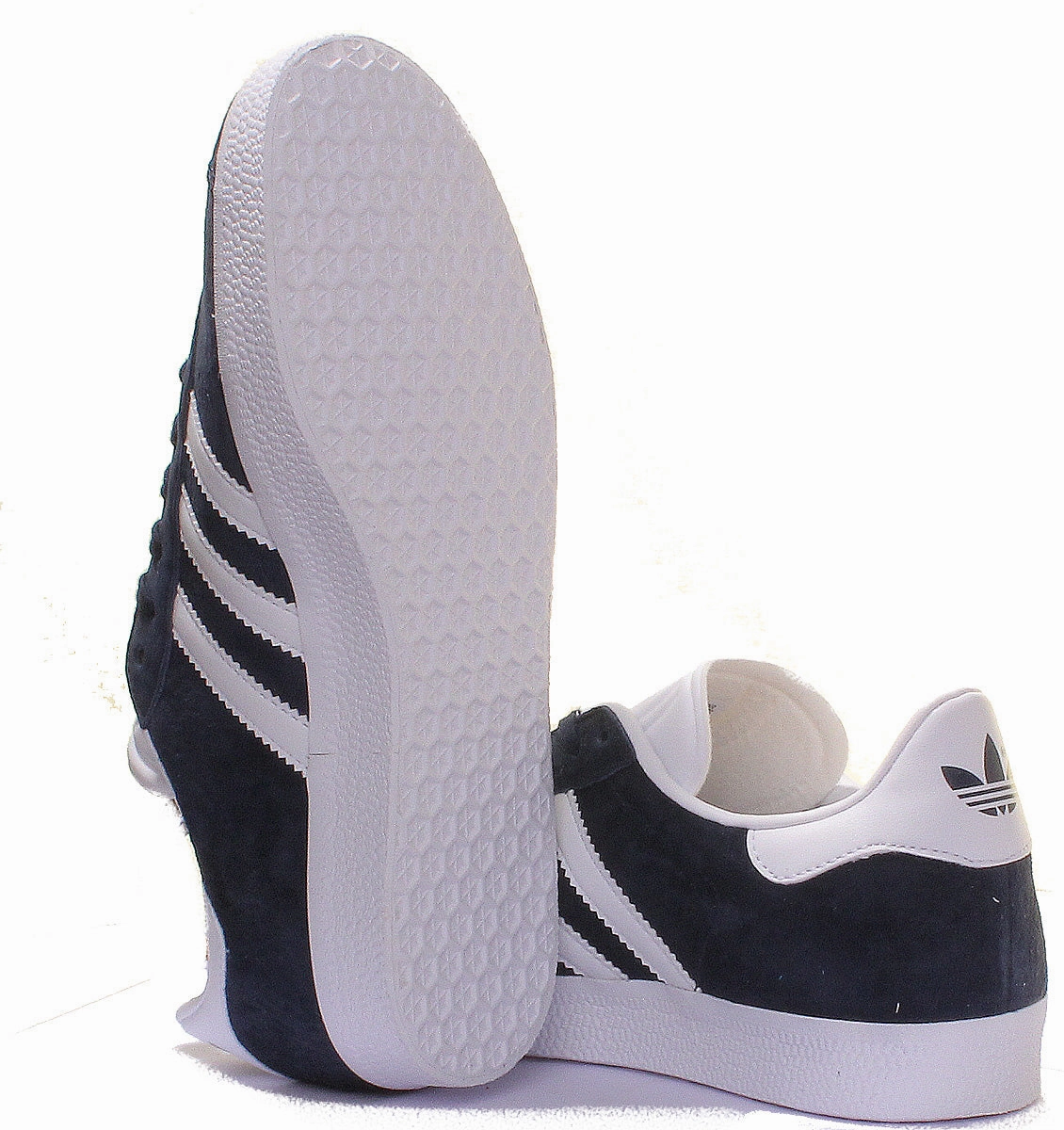 Firm - Comfort Blend Feature Set Adidas Gazelle Suede Trainers In Navy White