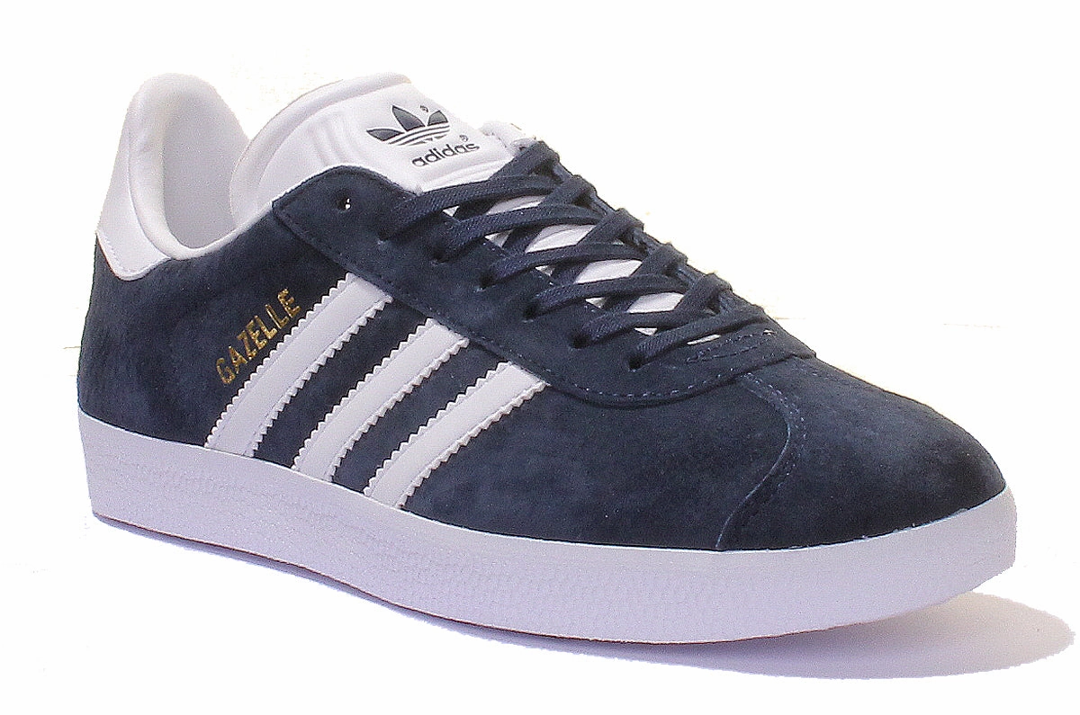 Adidas Gazelle Suede Trainers In Navy White glossy - finish - design shoes