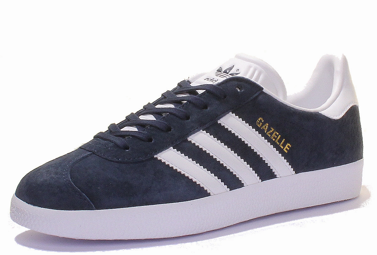 Firm - Comfort Blend Feature Set Adidas Gazelle Suede Trainers In Navy White