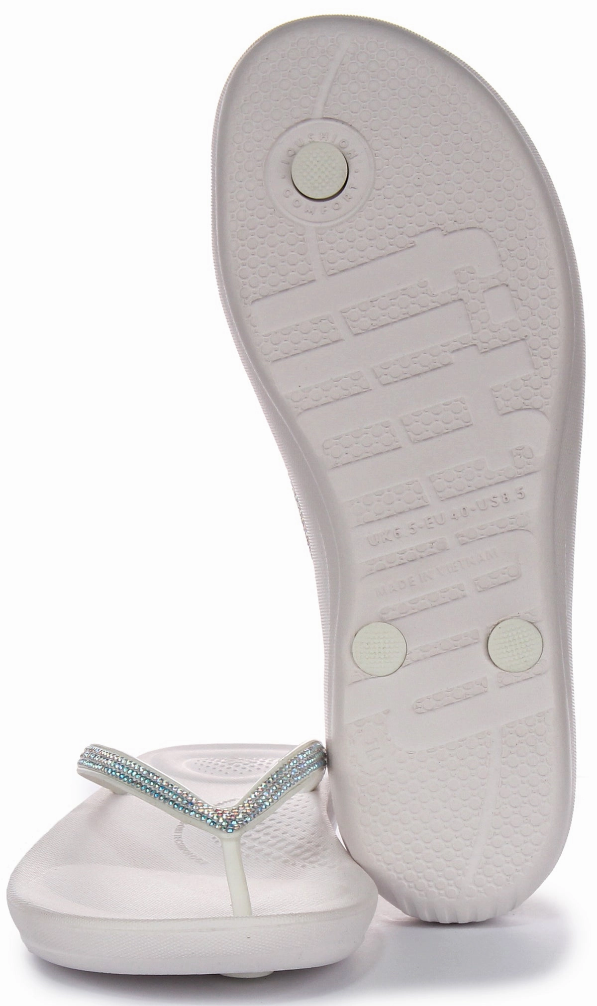 Fitflop Iqushion Sparkle In White For Women water proof