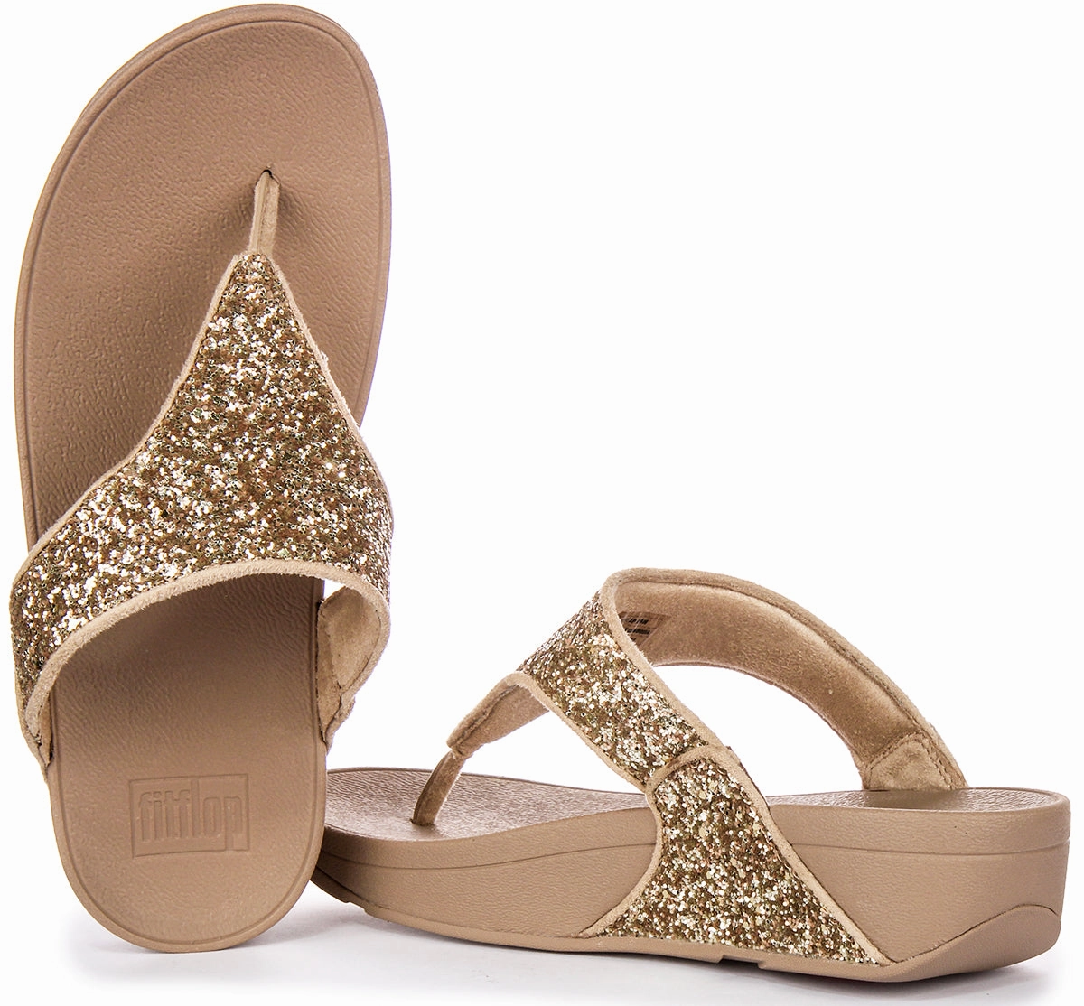Fitflop Lulu Glitter In Gold For Women Ergonomic Design