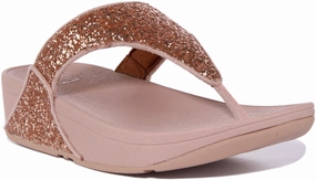 Foot Vibe Foot Health Fitflop Lulu Glitter In Rose Gold For Women