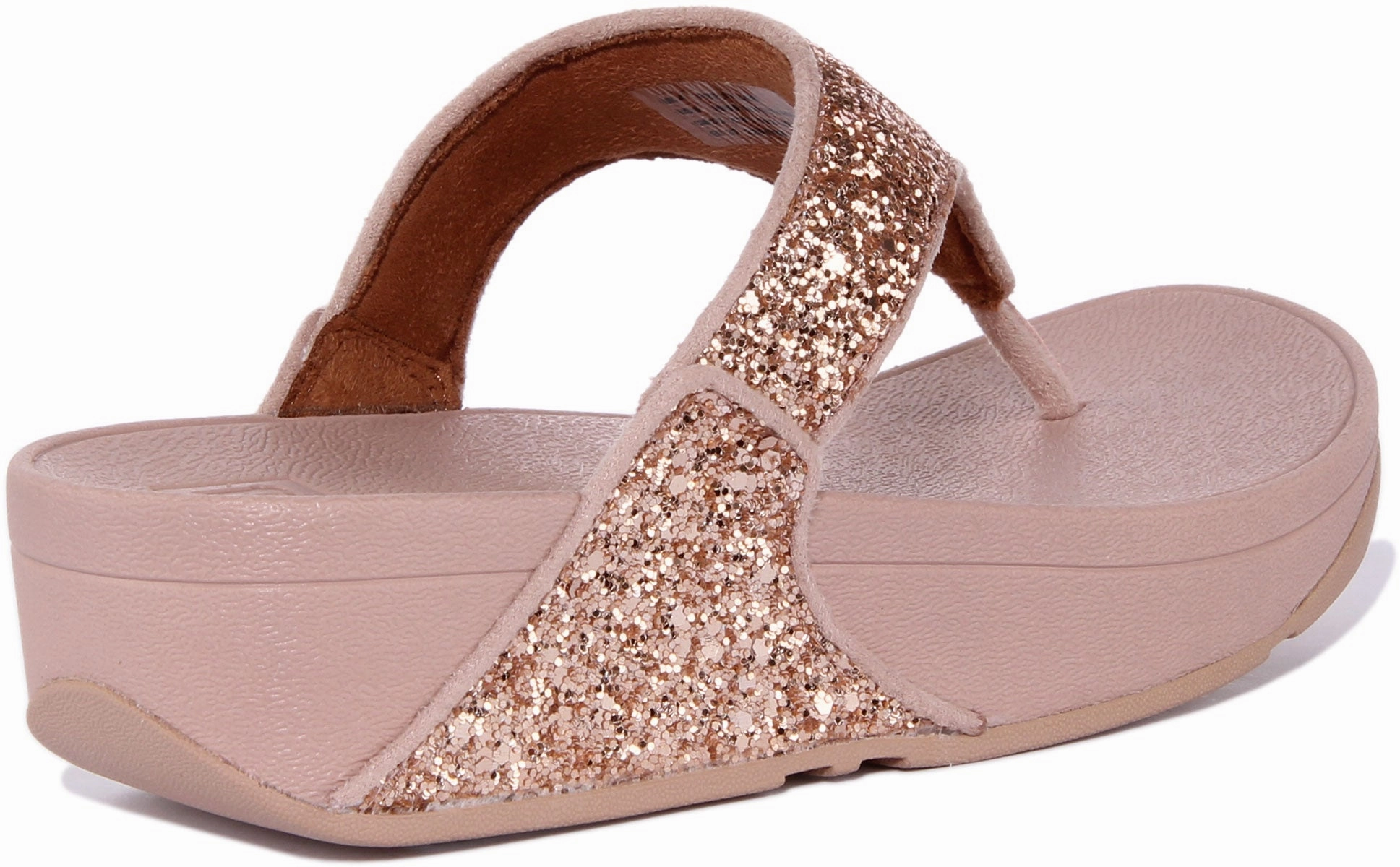 Fitflop Lulu Glitter In Rose Gold For Women Pool Walk