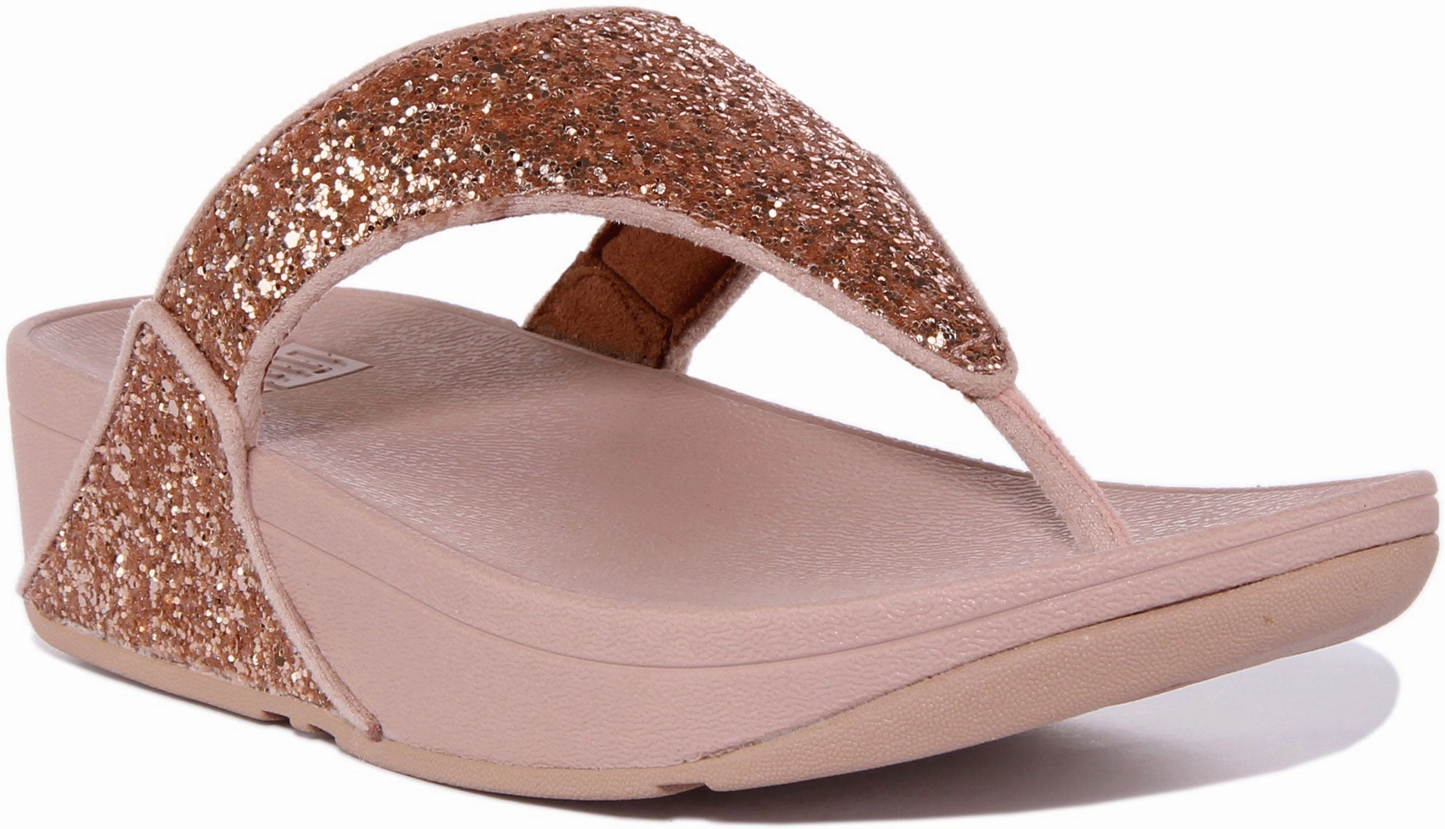 Foot Vibe Foot Health Fitflop Lulu Glitter In Rose Gold For Women