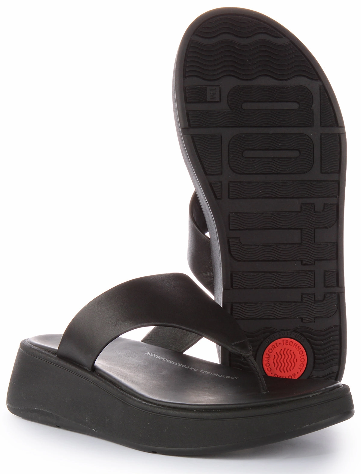 Fitflop Toe Post Platform In Black For Women Breathable Fit