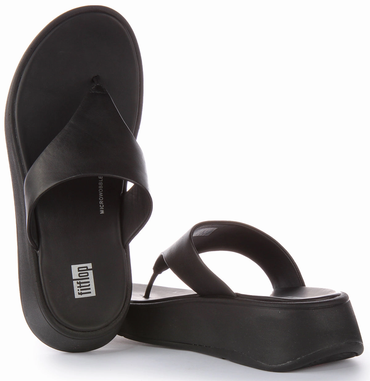Fitflop Toe Post Platform In Black For Women Breathable Fit
