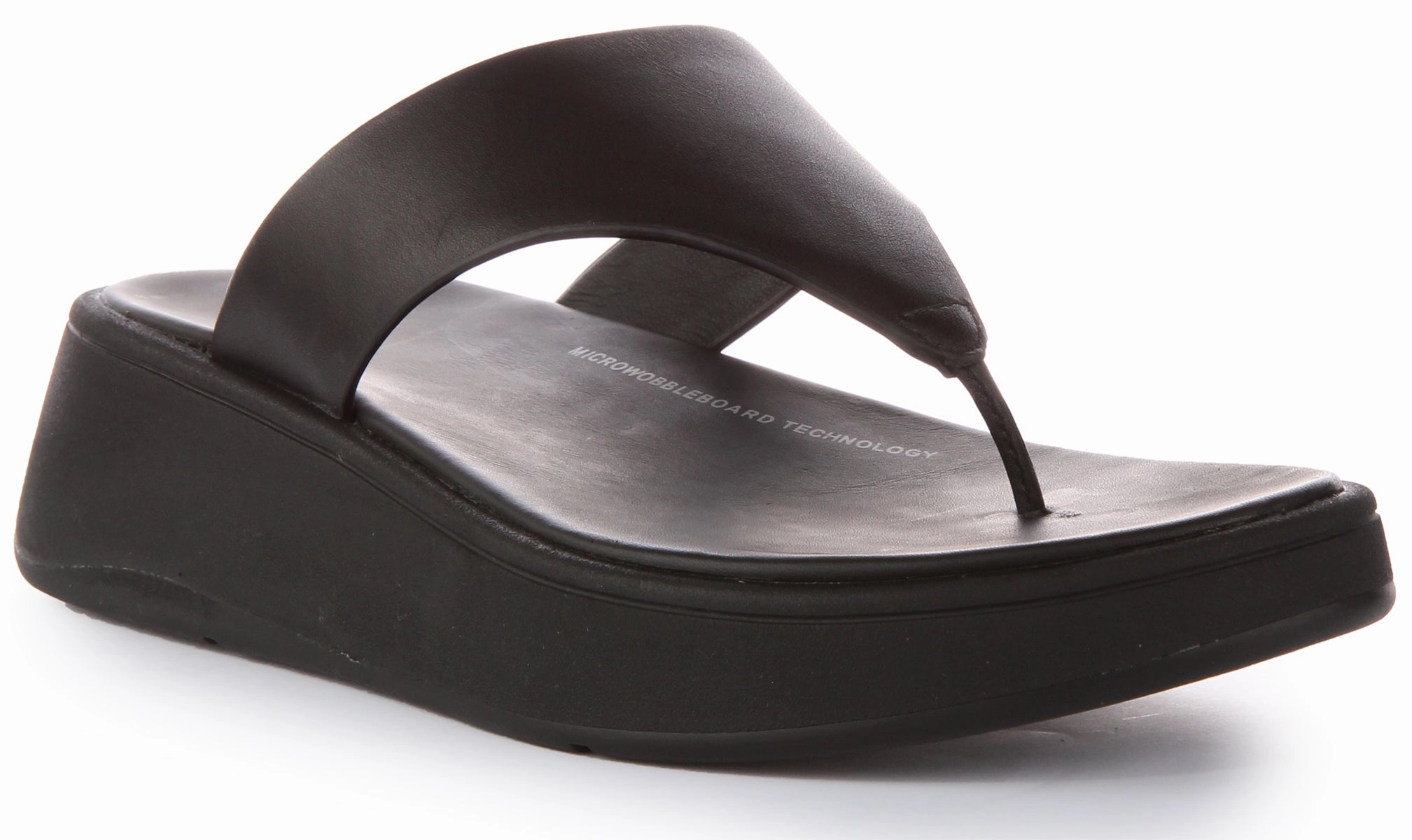 Fitflop Toe Post Platform In Black For Women Instant Footwear Sunny Pool Look