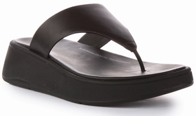 Fitflop Toe Post Platform In Black For Women Instant Footwear Sunny Pool Look