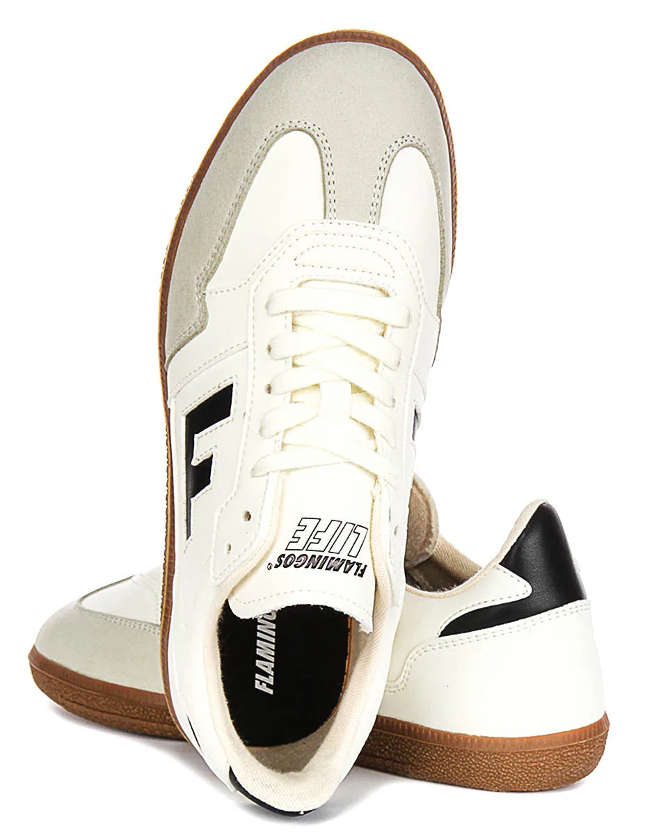Flamingos Life Burela Slim In White Black Sneakers Lateral Support